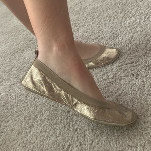 Yosi Samra gold ballet flats